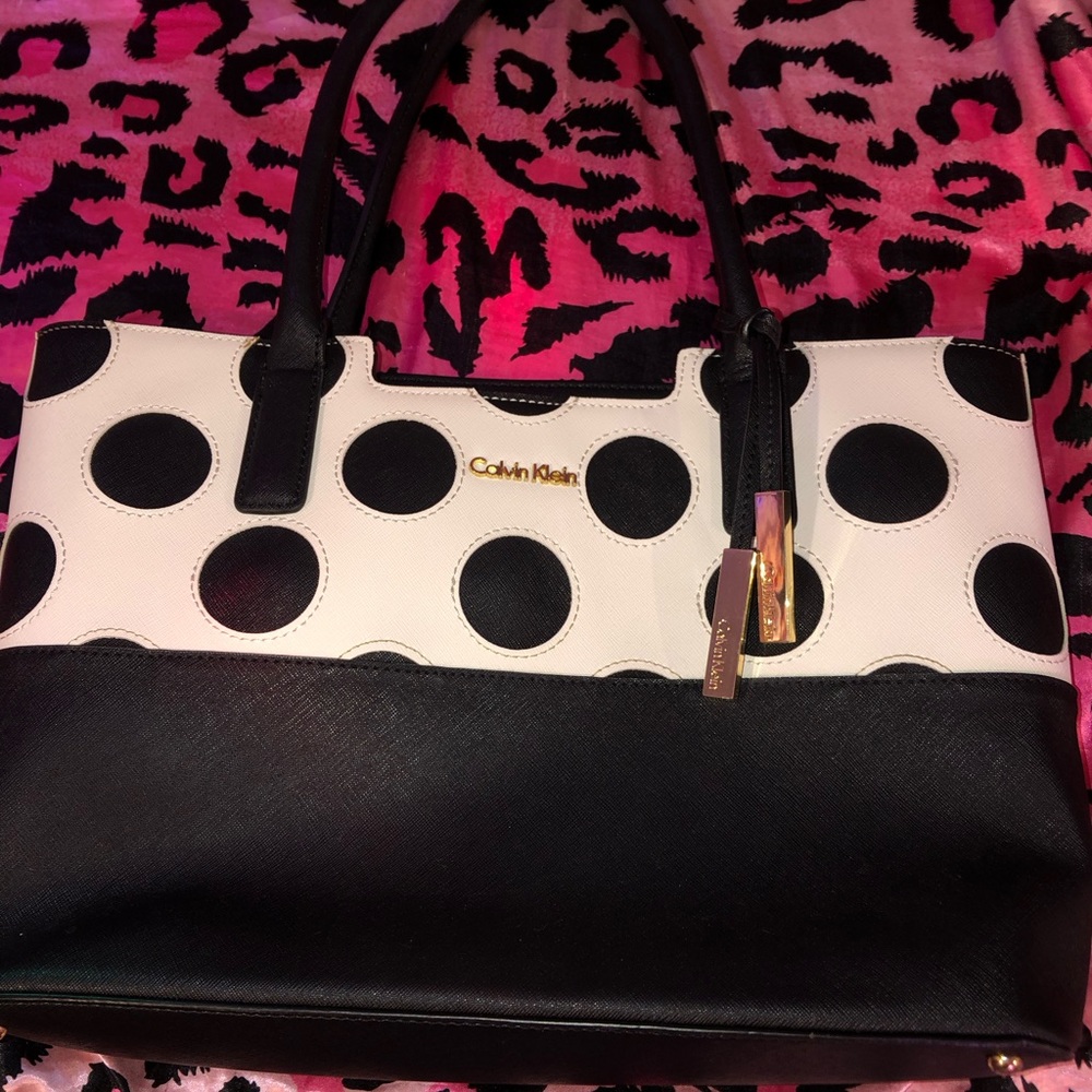 Calvin Klein polka dot purse